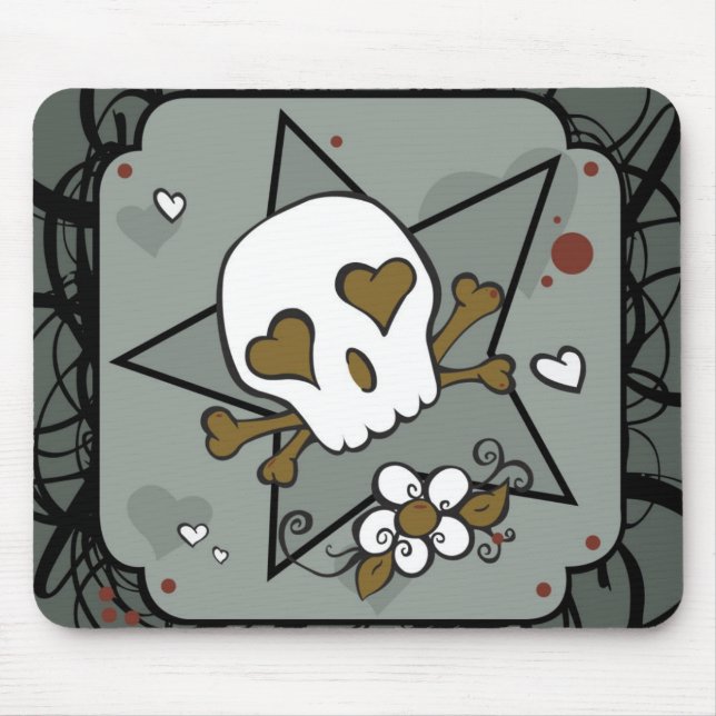Tätowierungs-Schädel Mousepad (Vorne)