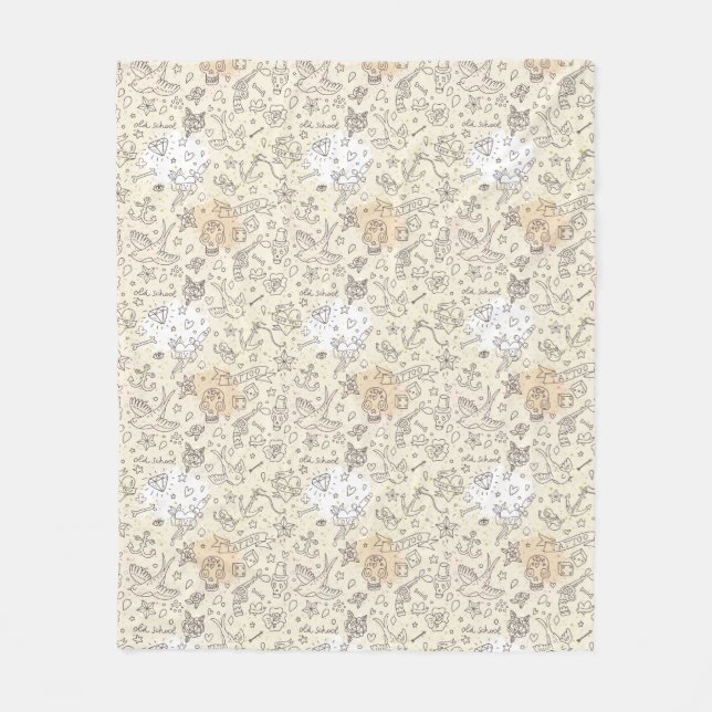 Tätowierungskonzeptmuster Fleecedecke (Vorderseite)