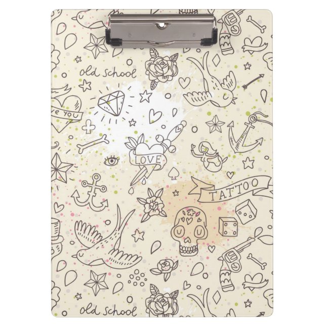 Tätowierungskonzeptmuster Klemmbrett (Vorderseite)