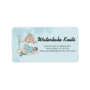Tätowierungsmeerjungfraubaby-Stricknadelgarn Adressaufkleber