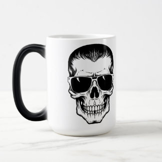 Tätowiervorlage Totenkopf mit Sonnenbrille Verwandlungstasse