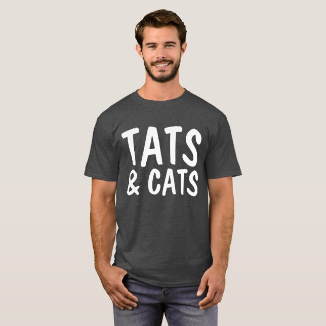 TATS ET CHATS, T-shirts de chat TATTOO LOVER (Devant entier)
