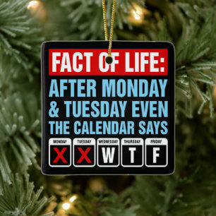 Tatsache des Lebens Kalender sagt WTF Humor Keramikornament