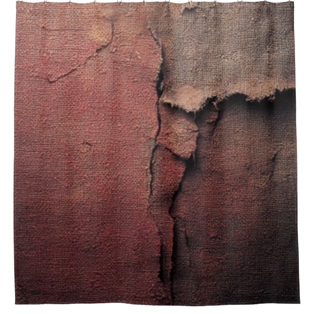 Tattered Canvas Abstract in Rust and Earth Duschvorhang (Vorderseite)