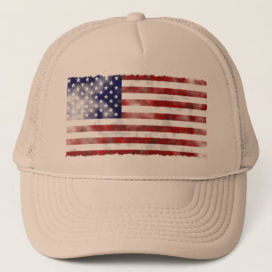 Tattered Vintage amerikanische Flagge Truckerkappe