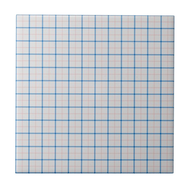 Tattersall Tartan Kariertes Muster Pink Blau Fliese (Vorderseite)
