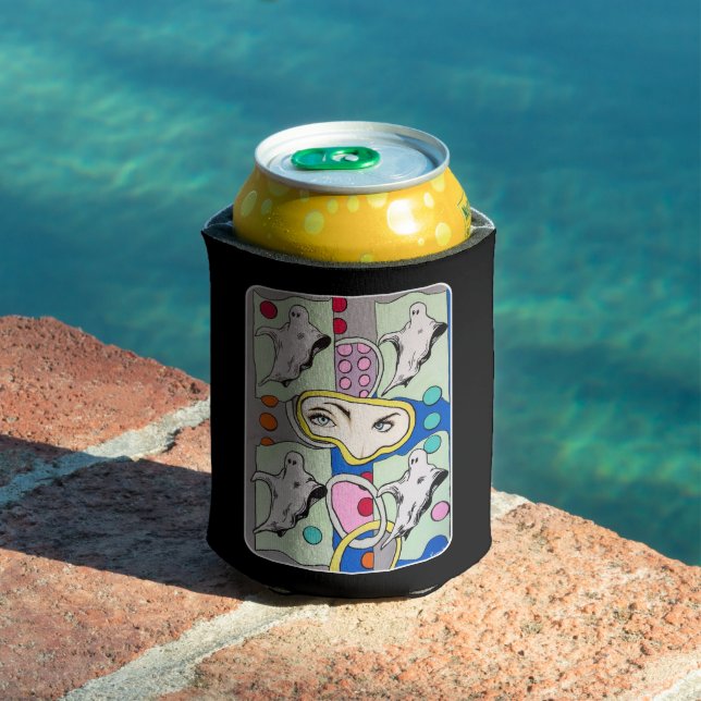 "Tattletales in the Spirit Box" Gemälde auf einem Dosenkühler (In Situ Pool)
