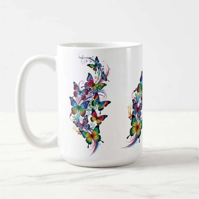 Tattoo Art Colorful Butterfells - Kaffeetasse (Links)