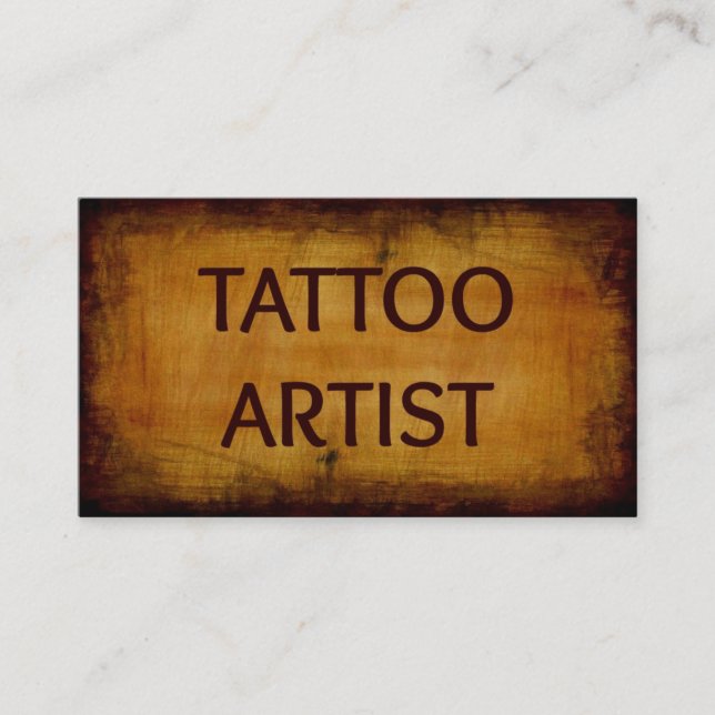 Tattoo Artist Antique Holz Business Card Visitenkarte (Vorderseite)