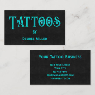 Tattoo Artist Black Aquamariner Cooler Skull Visitenkarte