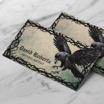 Tattoo Artist Black Crow Thorn Rahmen Grunge