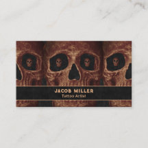 Tattoo Artist Gothic Brown Skull Schwarzer Hinterg