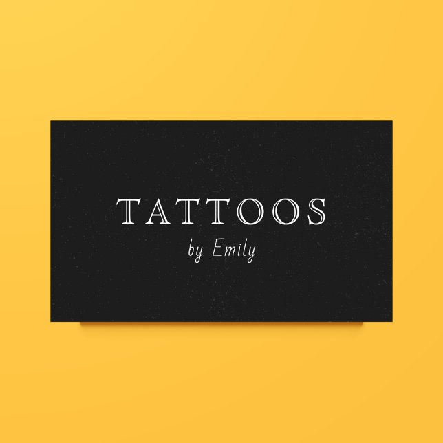 Tattoo Artist Shop Minimal Simple Black & White Visitenkarte (Von Creator hochgeladen)