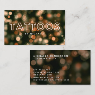 Tattoo Artist/Shop Modern Gold Nebel & Lights Visitenkarte