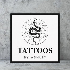 Tattoo Artist Snake Illustration Kosmische Mystik Quadratische Visitenkarte