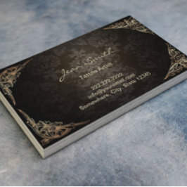 Tattoo Artist Vintag Gerahmt Damask Visitenkarte