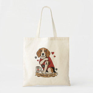 Tattoo-Beagle-Hunde-Illustration I Heart Mom Tragetasche