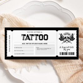 Tattoo bekommt einen Geschenkgutschein Einladung