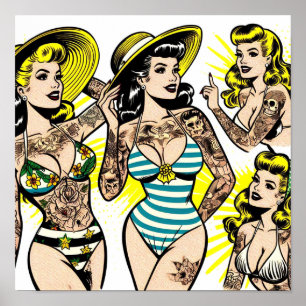 Tattoo-Bikini-Pin-up-Comics Poster
