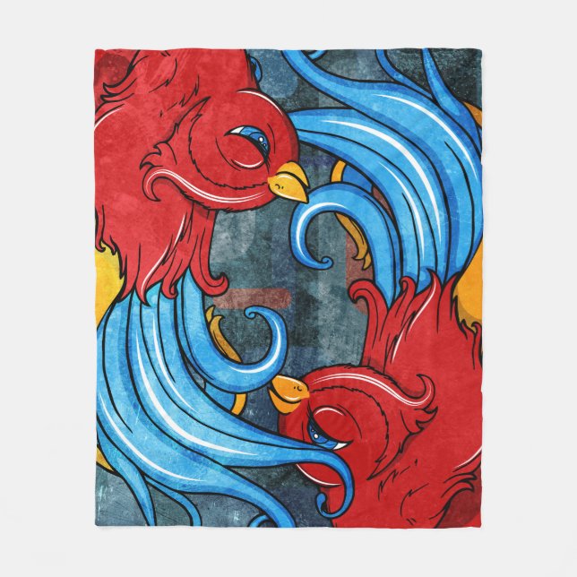 Tattoo Birds Fleecedecke (Vorderseite)