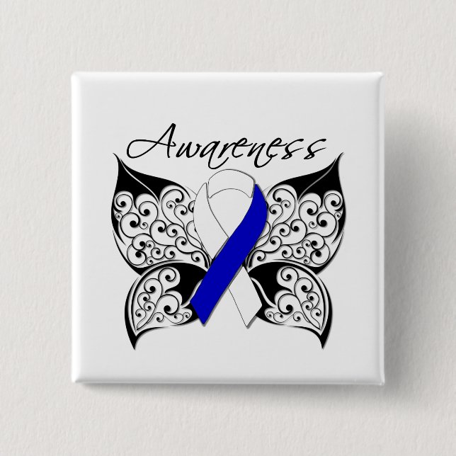 Tattoo Butterfly Awareness - ALS Disease Button (Vorderseite)