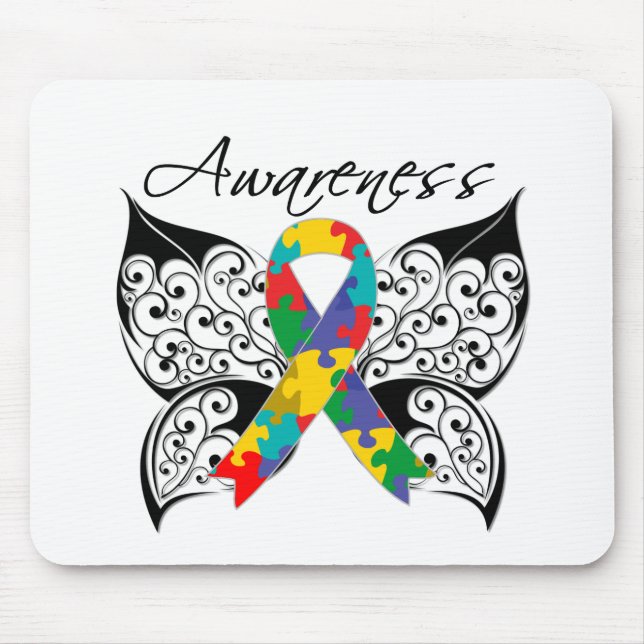 Tattoo Butterfly Awareness - Autismus Mousepad (Vorne)