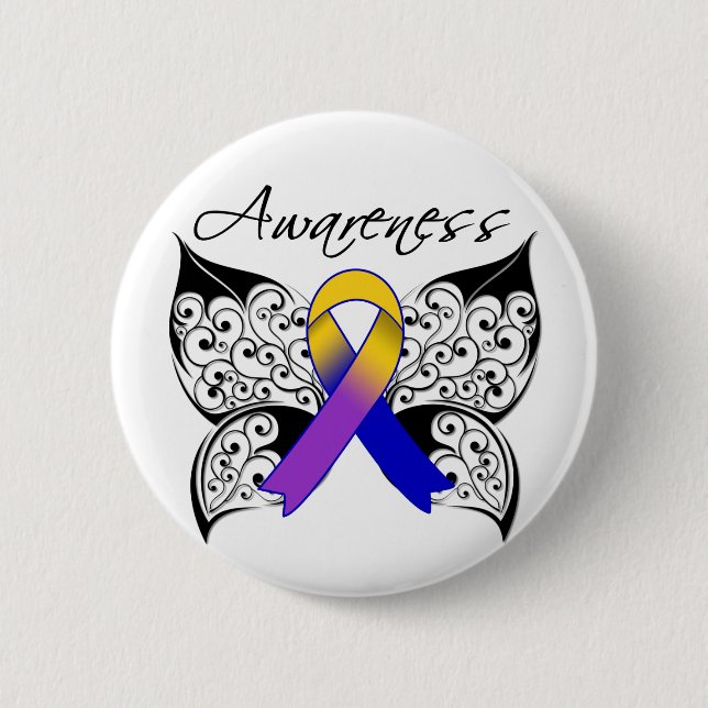 Tattoo Butterfly Awareness - Blase Cancer Button (Vorderseite)