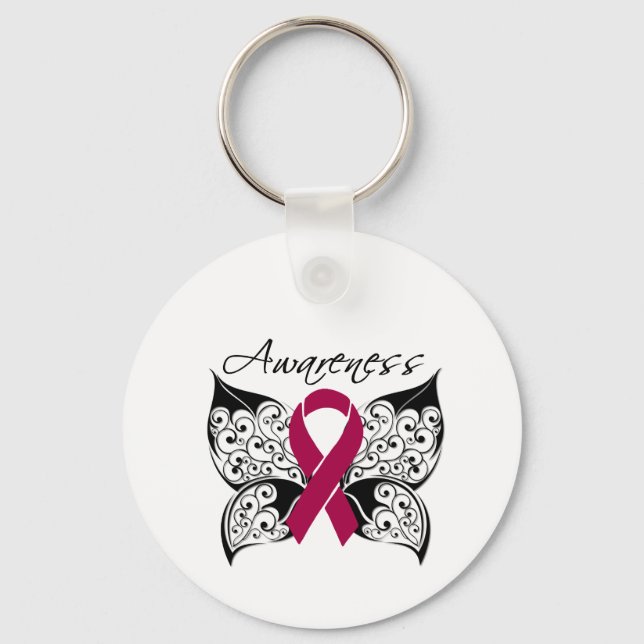 Tattoo Butterfly Awareness - Multiples Myelom Schlüsselanhänger (Vorderseite)