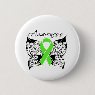 Tattoo Butterfly Awareness Non-Hodgkin's Lymphoma Button