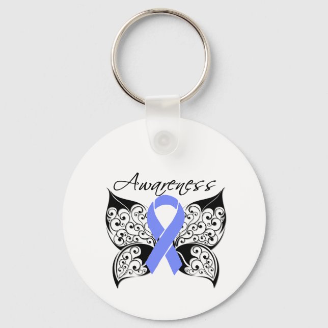 Tattoo Butterfly Awareness - Ösophaguskrebs Schlüsselanhänger (Vorderseite)