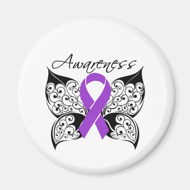 Tattoo Butterfly Awareness - Pancreatic Cancer Magnet (Vorne)