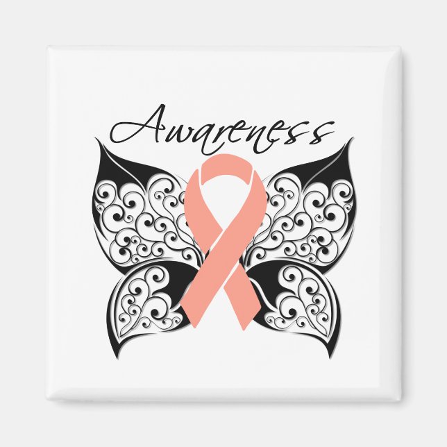 Tattoo Butterfly Awareness - Uteruskrebs Magnet (Vorne)