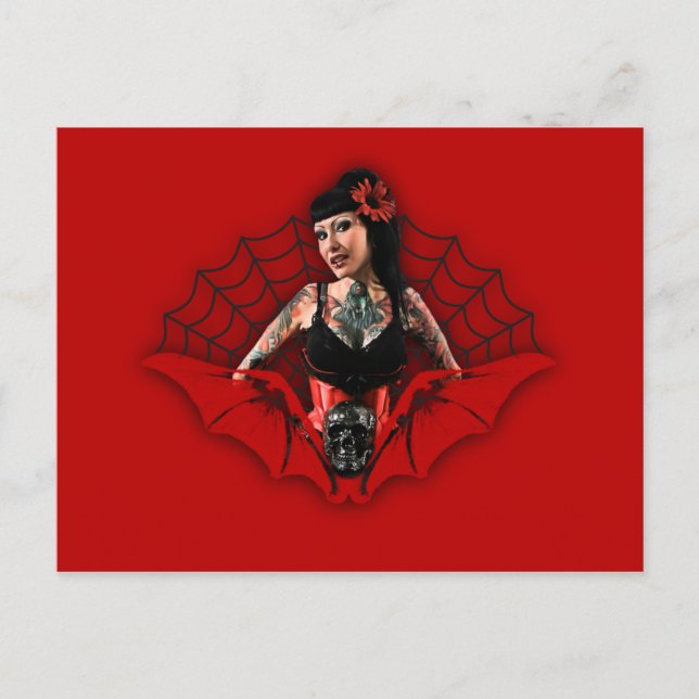 Tattoo Button Up Postkarte (Vorderseite)