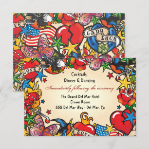 Tattoo-Empfangskarte Einschub Einladung