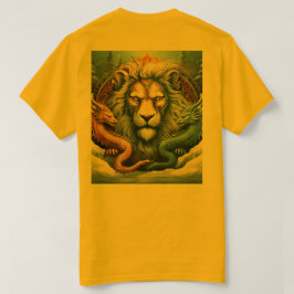 Tattoo entwerfen einen Löwen und den Drachen über  T-Shirt