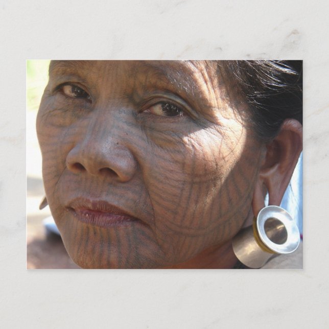 Tattoo Face Postkarte (Vorderseite)