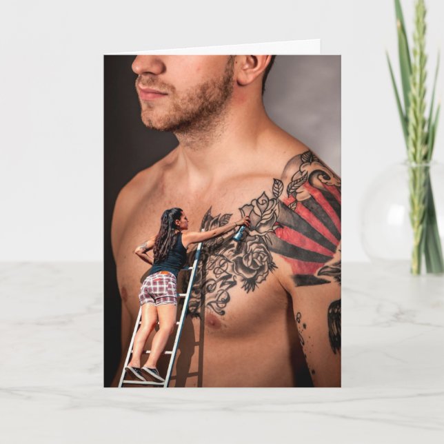 Tattoo Fan Graffiti Artist Grußkarte Karte (Vorderseite)