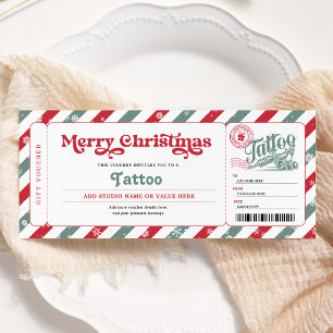 Tattoo-Geschenk-Weihnachtsticket-Gutschein Einladung