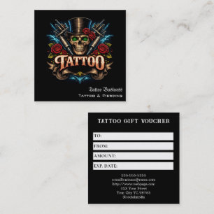 Tattoo-Geschenkgutschein Quadratische Visitenkarte