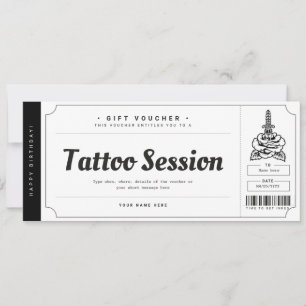Tattoo-Geschenkgutschein Ticket Gutschein Zertifik Einladung