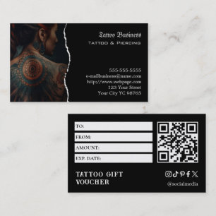 Tattoo-Geschenkgutschein Visitenkarte