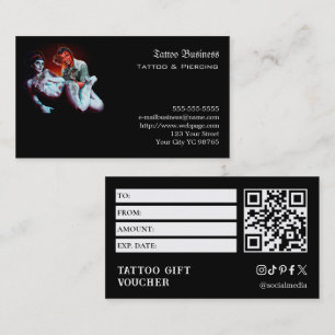 Tattoo-Geschenkgutschein Visitenkarte