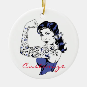 Tattoo Girl Arm Up Thunder_Cove Keramik Ornament
