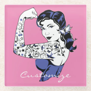 Tattoo Girl Up Thunder_Cove Glasuntersetzer