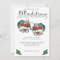 Tattoo Hearts und Tattooed Letters Wedding