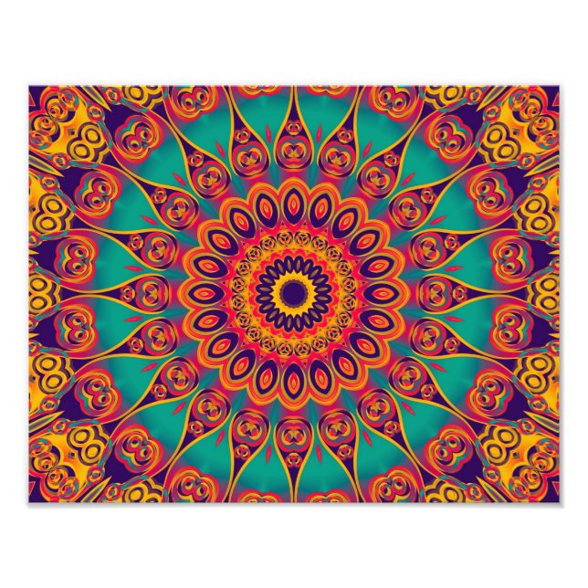 Tattoo Kaleidoscope Fraktal Fotodruck (Vorne)