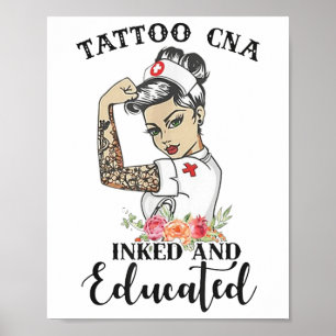 Tattoo kann eine starke und gut ausgebildete Frau Poster