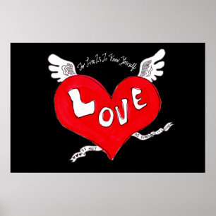 Tattoo-Liebesherzposter Poster