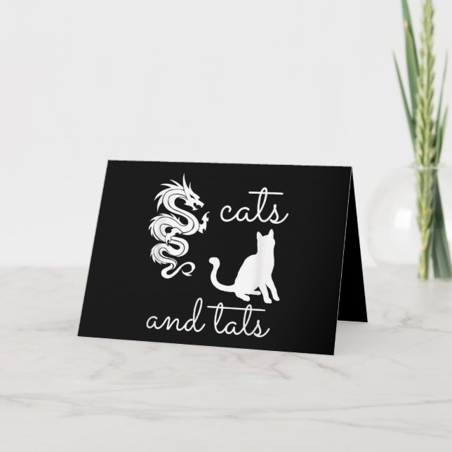 Tattoo Lover spendet Katzen und Tats Dragon Kitten Karte (Vorderseite)