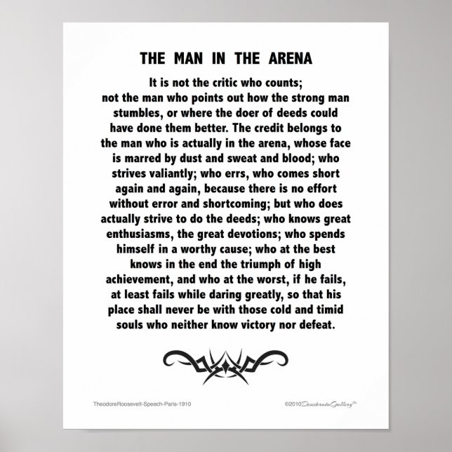 Tattoo-Mann in der Arena Poster (Vorne)